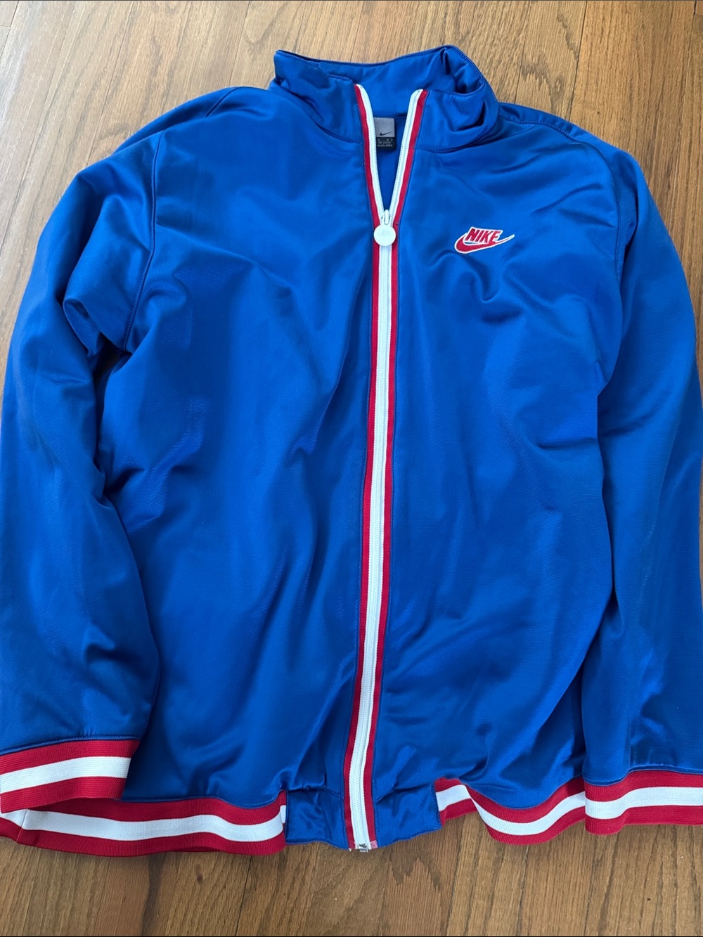 Vintage Nike Blue Warm Up Jacket  L with Red & White Trim | Track Jacket L